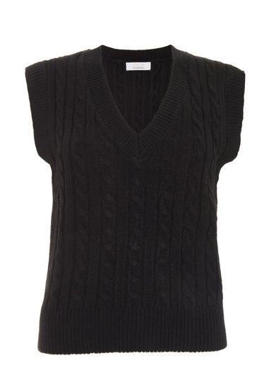 Quiz Black Cable Knit Tank Top