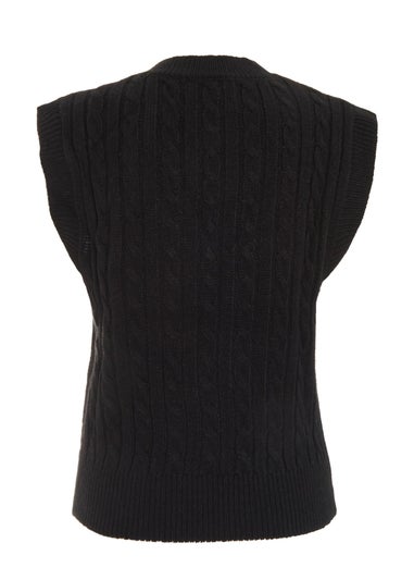 Quiz Black Cable Knit Tank Top