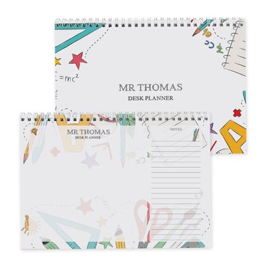 Personalised Memento Company White Teacher A4 Desk Planner