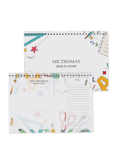 Personalised Memento Company White Teacher A4 Desk Planner