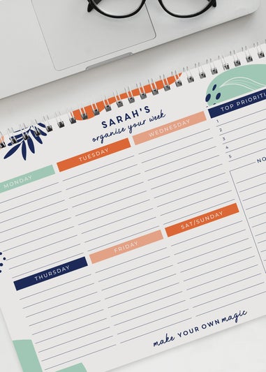 Personalised Memento Company White Tropical A4 Desk Planner