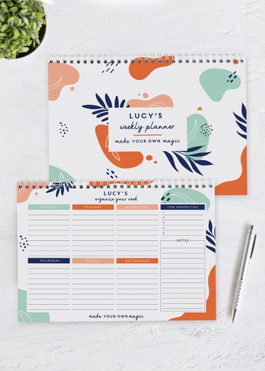 Personalised Memento Company White Tropical A4 Desk Planner