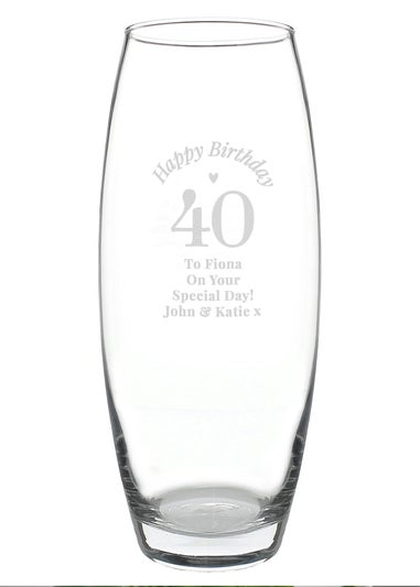 Personalised Memento Company Clear Happy Birthday Bullet Vase