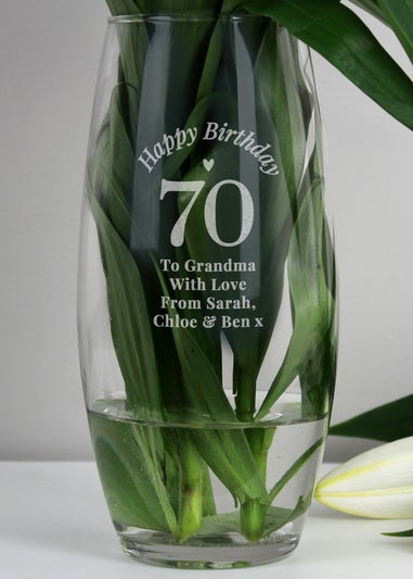 Personalised Memento Company Clear Happy Birthday Bullet Vase