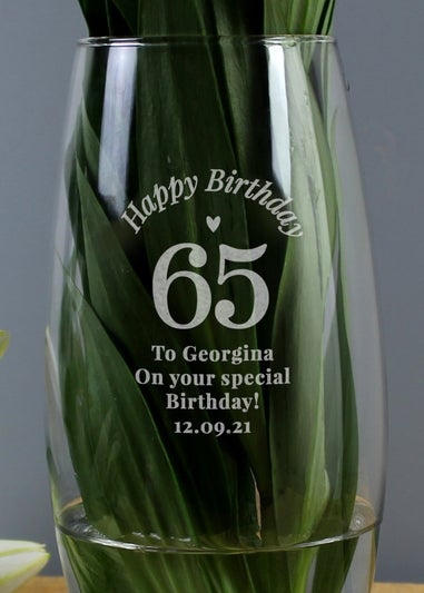 Personalised Memento Company Clear Happy Birthday Bullet Vase