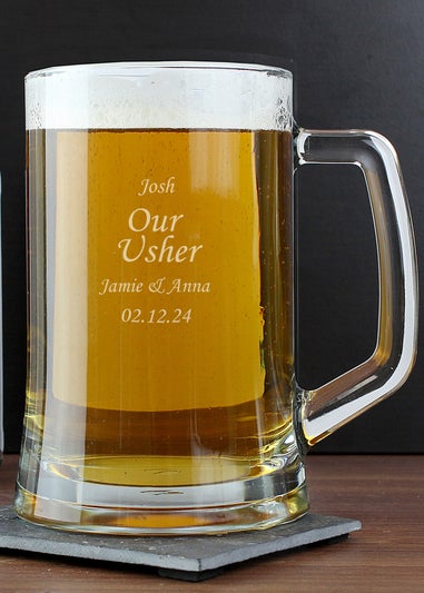 Personalised Memento Company Clear Glass Pint Stern Tankard