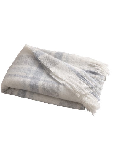 Appletree Hygge Verbier Blue Faux Mohair Bedspread