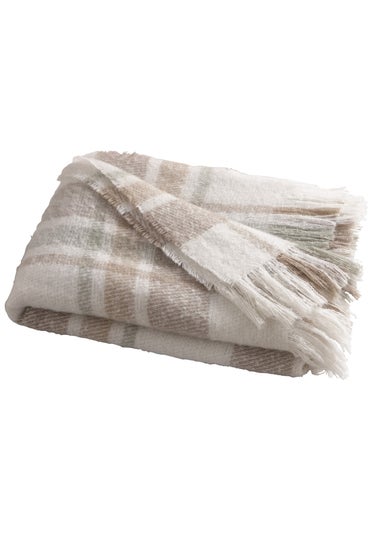 Appletree Hygge Verbier Natural Faux Mohair Bedspread