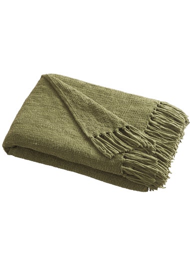 Appletree Loft Chenille Throw Green Bedspread