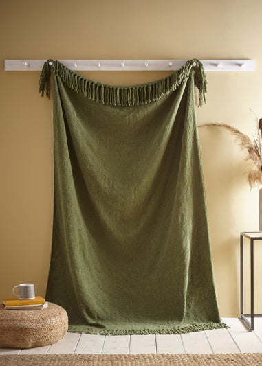 Appletree Loft Chenille Throw Green Bedspread