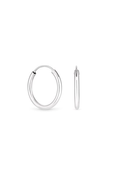 Simply Silver Sterling Silver 925 Polished Sleeper Hoop Earrings