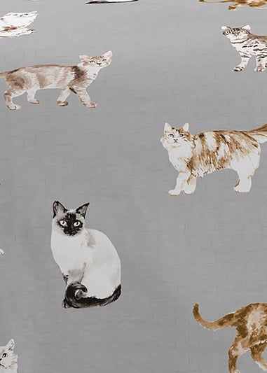 Fusion Cats Grey Duvet Cover Set