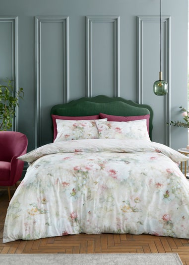 RHS Rose Bloom Cotton Reversible Duvet Cover Set