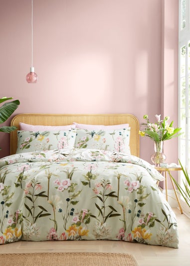 RHS Exotic Floral Cotton Reversible Duvet Cover Set