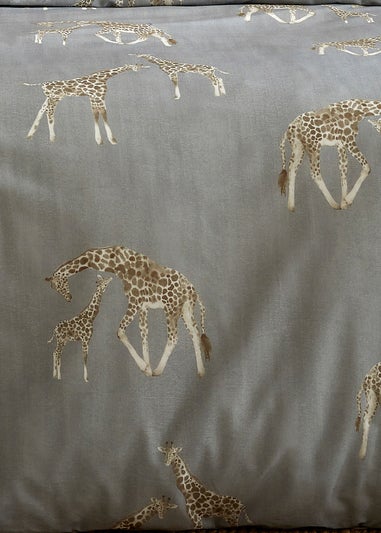 Fusion Milo Giraffe Grey Reversible Duvet Cover Set