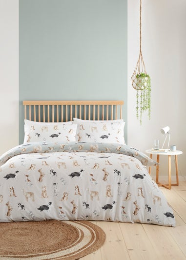 Fusion Cute Dogs Duck Egg Duvet Cover Set