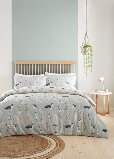 Fusion Cute Dogs Duck Egg Duvet Cover Set