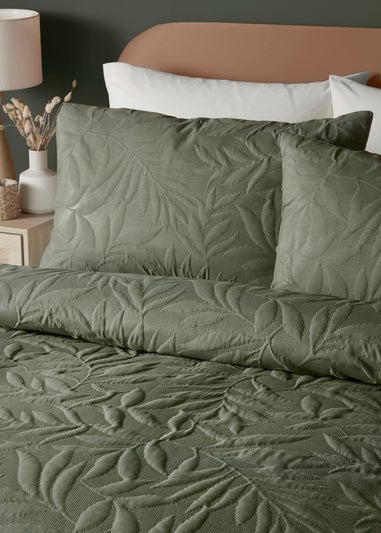 Serene Luana Dark Green Peach Finish Duvet Cover Set