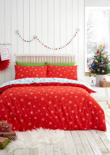 Fusion Christmas Snowman Duck Egg Duvet Cover Set