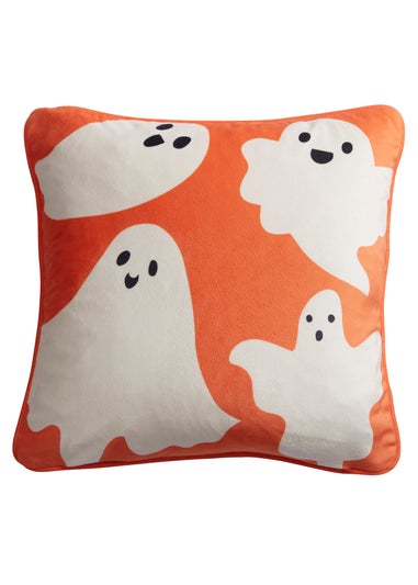 Bedlam Spooky Ghosts Halloween Grey Velvet Filled Cushion (43cm x 43cm)