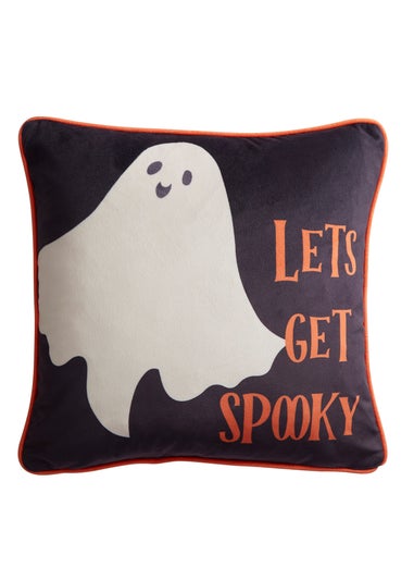 Bedlam Spooky Ghosts Halloween Grey Velvet Filled Cushion (43cm x 43cm)