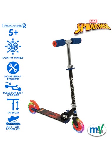 Spiderman Folding Inline Scooter with Light Up Wheels