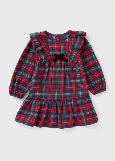 Girls Red Check Tartan Dress (1-7yrs)