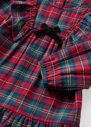 Girls Red Check Tartan Dress (1-7yrs)