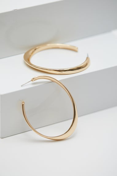 Mood Gold Recycled Polished Oval Hoop Earrings