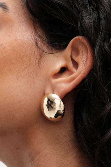 Mood Recycled Gold Polished Statement Dome Earrings