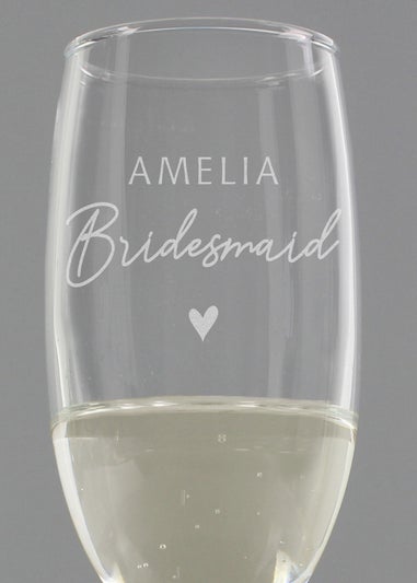 Personalised Memento Company Clear Bridesmaid Flute Glass