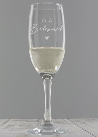 Personalised Memento Company Clear Bridesmaid Flute Glass