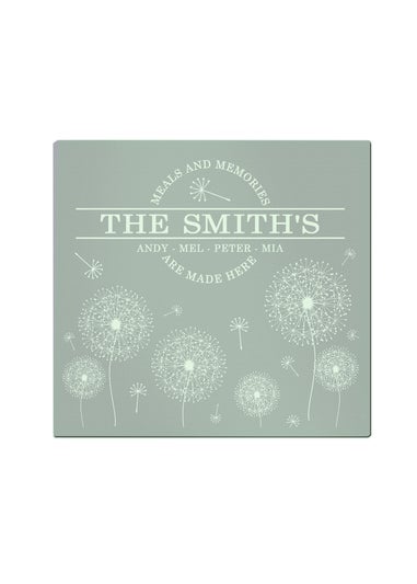 Personalised Memento Company Clear Dandelion Glass Chopping Board/Worktop Saver