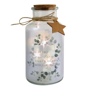 Personalised Memento Company Clear Botanical LED Glass Jar