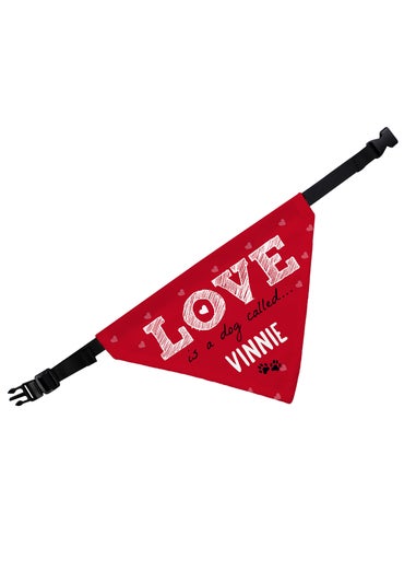 Personalised Memento Company Red Love is... Dog Bandana