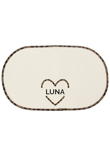 Personalised Memento Company Stone Love Heart Microfibre Pet Bowl Mat