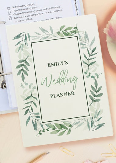 Personalised Memento Company Ivory Botanical Wedding Planner