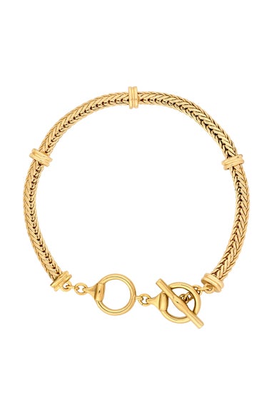 Mood Gold Flat Cobra Station Chain T-Bar Bracelet