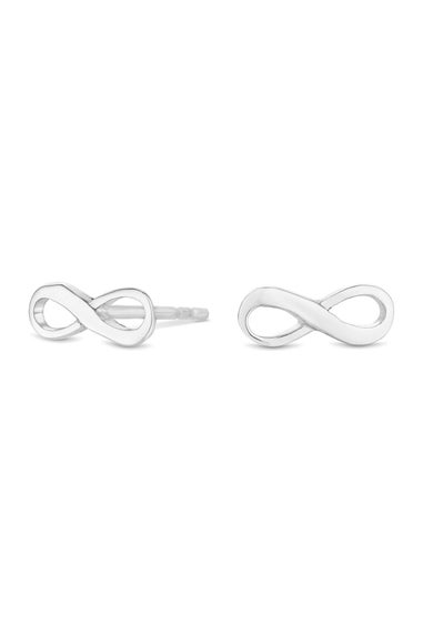 Simply Silver Sterling Silver 925 Infinity Stud Earrings