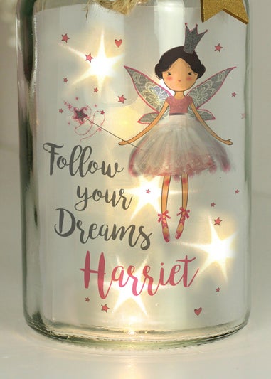 Personalised Memento Company Clear Fairy LED Glass Jar