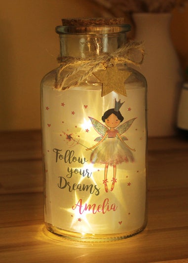 Personalised Memento Company Clear Fairy LED Glass Jar