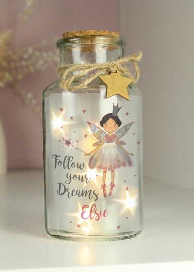 Personalised Memento Company Clear Fairy LED Glass Jar