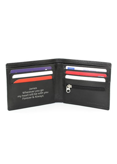 Personalised Memento Company Black Free Text Leather Wallet