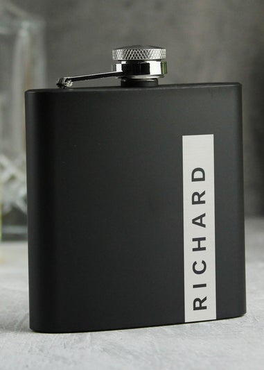 Personalised Memento Company Black Name Only Hip Flask