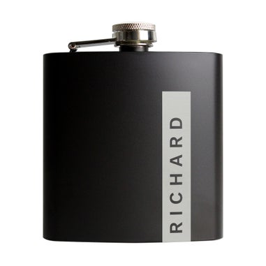 Personalised Memento Company Black Name Only Hip Flask