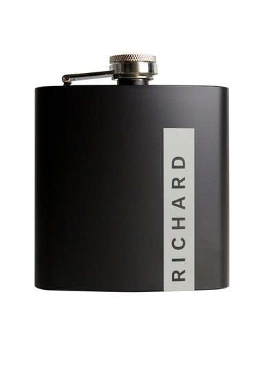 Personalised Memento Company Black Name Only Hip Flask