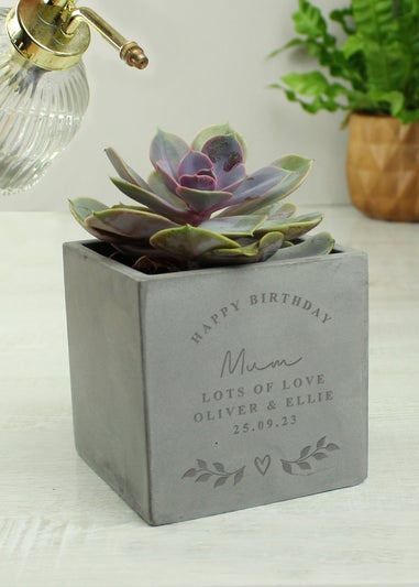 Personalised Memento Company Stone Free Text Concrete Plant Pot