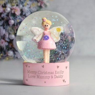 Personalised Memento Company Pink Fairy Glitter Snow Globe