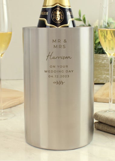 Personalised Memento Company Silver Free Text Wine Cooler