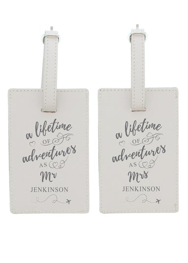 Personalised Memento Company Cream Lifetime of Adventures' Couples Luggage Tags